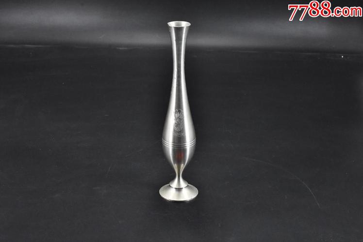 (p7299)日本购回《东方白镴花瓶》一个锡合金制色泽天然呈银灰色